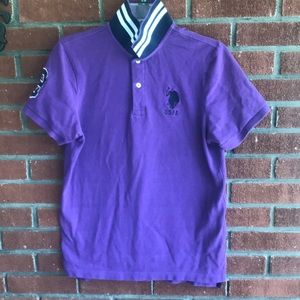 Men’s Polo shirt in lavender-size-S- large pony